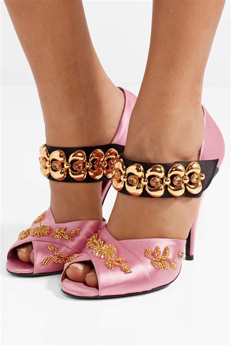 prada embellished satin sandals|Prada sandals for sale.